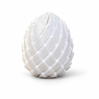 White dragon egg fidget toy, centered on white with natural contact shadows