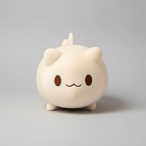 Side profile view showing the upright sitting silhouette and fluttery tail fin of the fishtail kitten doll.