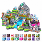 100-piece Cemetery Zombies magnetic cube set in a white studio, full three-quarter view.