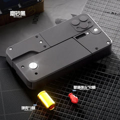 IC380 folding phone deformation soft bullet toy shown folded in black color