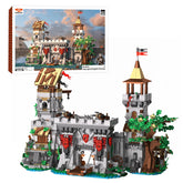 2568PCS Knight's Fortress medieval castle full display with towers, gate and detailed landscaping.