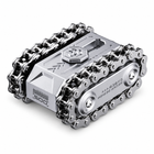 Silver metal rotating tank fidget toy, horizontally flipped.