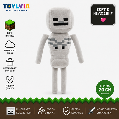 Minecraft Skeleton Plush Toy – Soft Stuffed Game Character Doll