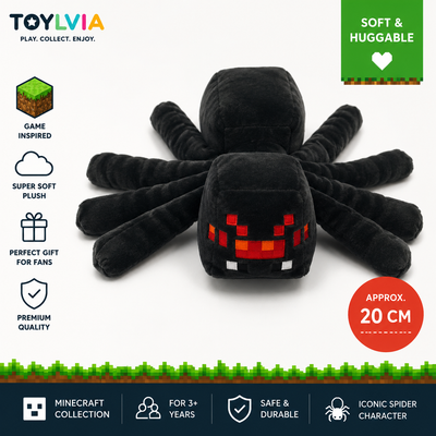 Minecraft Spider Plush Toy – Soft Stuffed Game Character Doll
