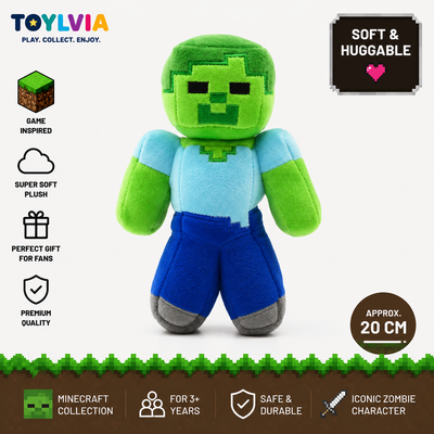 Minecraft Zombie Plush Toy – Soft Stuffed Game Character Doll