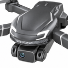 Close detail of the shark-nose drone’s front camera and streamlined body.