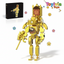 Gold robot toy with clock design, displayed with a black box and 'Toyivia Toys' branding.