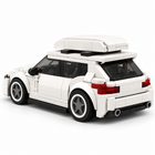 340PCS City Car MVP white toy building set car, rear three-quarter view with roof box