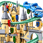 2694PCS Magic Castle Motorized Roller Coaster Building Blocks Set - white studio detail view