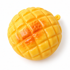 Yellow pineapple bun squishy toy viewed from above