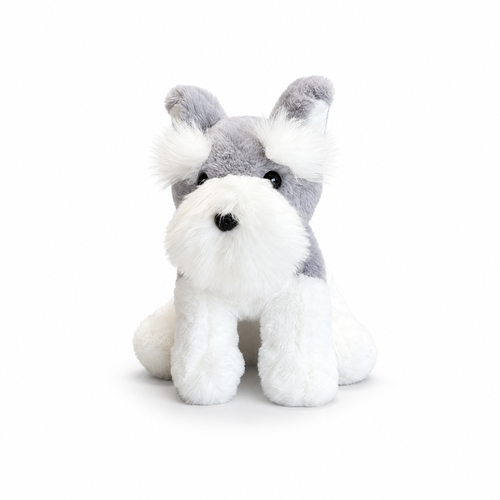 Cute Schnauzer plush toy front studio view