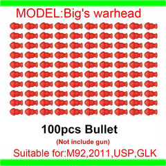 100pcs soft bullet warheads compatible with M92 2011 USP toy guns