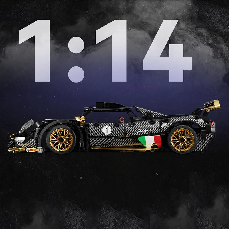 Model car with '1:14' text on a dark background