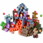 Elevated supporting view of the Dark Castle magnetic block construction.