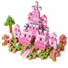 Elevated supporting view of the Princess Castle magnetic block construction.