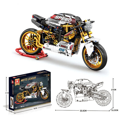 Retro Cafe Racer Motorbike Building Blocks Set - 795pcs Motorcycle Model