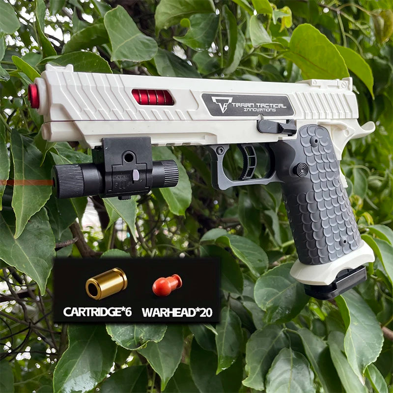 White 2011 soft bullet toy gun displayed outdoors – Toylvia