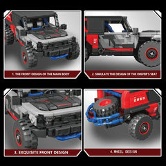 438PCS off-road rally SUV building blocks close-up design details