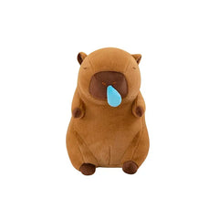 Front view of the small snot capybara plush toy on a white background