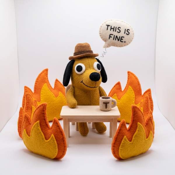 The "This Is Fine" Dog Plush: Turning Internet Dread Into Something Huggable