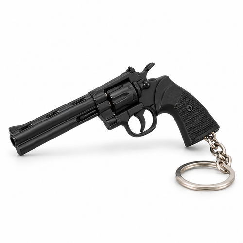1:3 Alloy Model Revolver Keychain Pendant Desktop Decor - alternate view