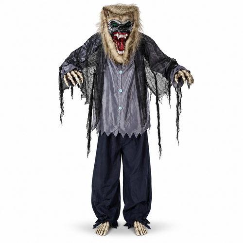 6.9FT Animated Standing Werewolf Halloween Prop Motion & Sound - alternate view