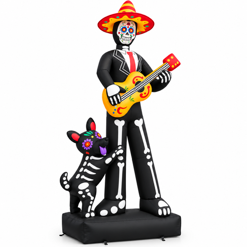7.3FT Halloween Inflatable Ghostly Musician with Dog 6 LED Decor - alternate view