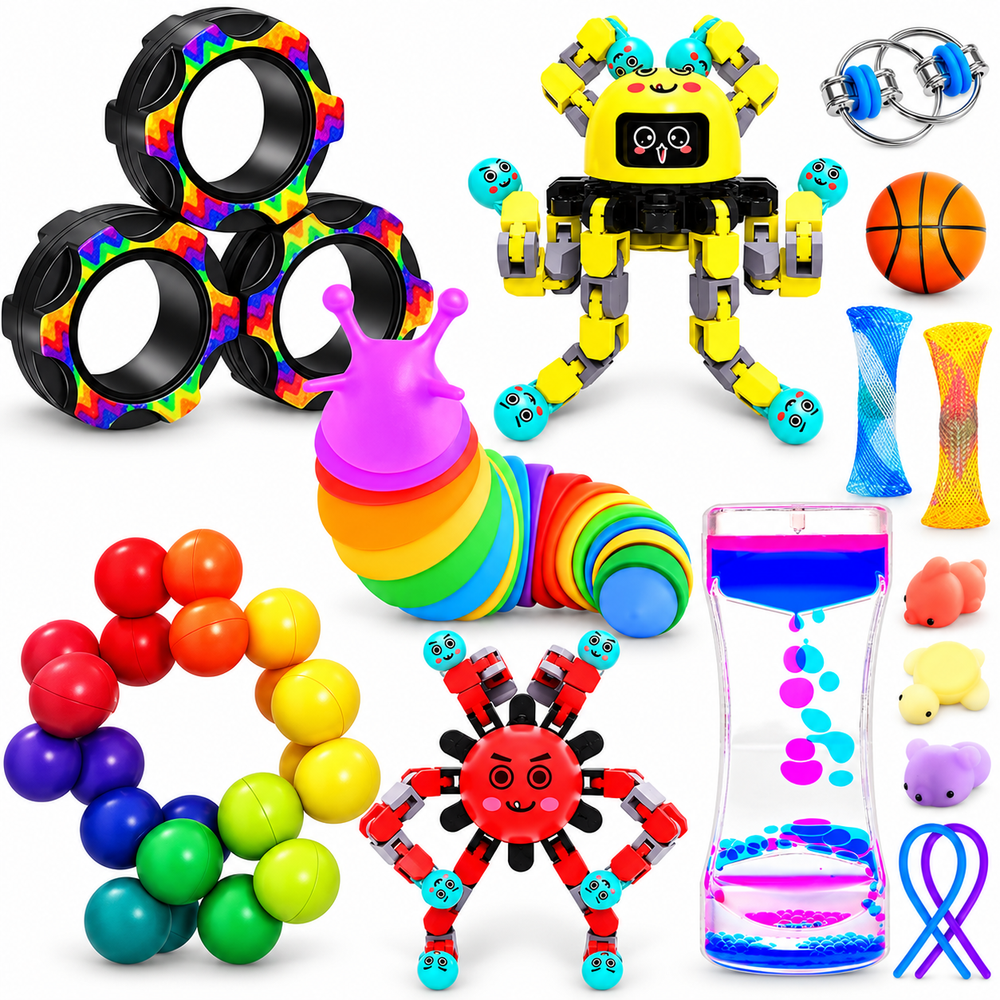 15-Pack Sensory Fidget Toys Bulk Classroom Prize Box: 01 kit hero studio product photo.