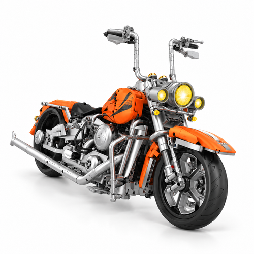 1:5 Scale Classic Motorcycle Cruiser Building Blocks 2392pcs - alternate view