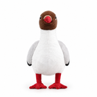 24cm gull plush toy front view standing on red feet with brown head and red beak