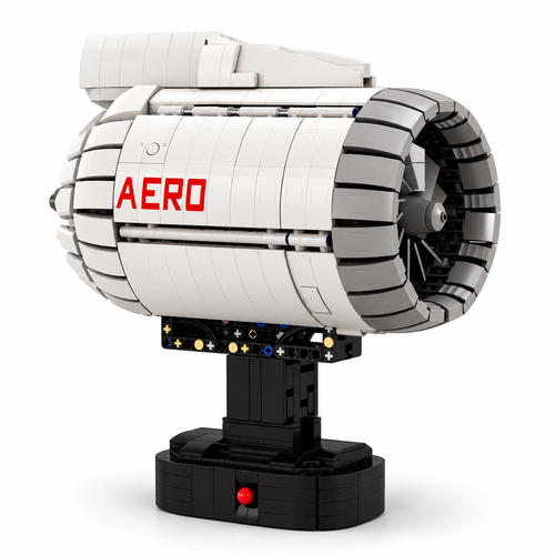Reobrix Aero Turbofan Engine Building Blocks - Motorized Simulation - alternate view