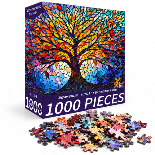 1000-Piece Vibrant Tree Painting Adult Jigsaw Puzzle 70x50cm - alternate view