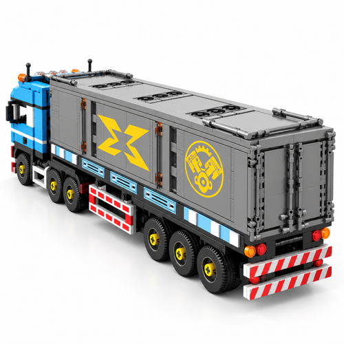 Container Truck Building Blocks Set - 992pcs European Heavy Duty Trailer - alternate view