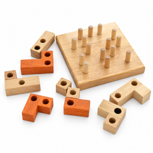 Geometric Shape Wooden Logic Puzzle - IQ Brain Teaser for Kids & Teens - alternate view