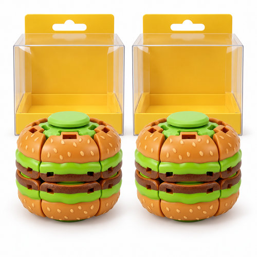 Burger Push Spinner Fidget Toy Smooth Desk Sensory - alternate view