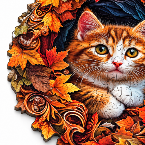 Optical Feline: 3D Vision Effect Cat Wooden Puzzle - alternate view