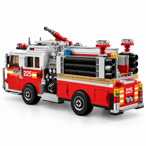 1052PCS City American Fire Truck Responder Building Blocks Kit - alternate view