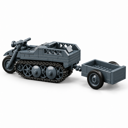 Military SD.KFZ.2 Half-Track Motorcycle Building Blocks Kit - alternate view