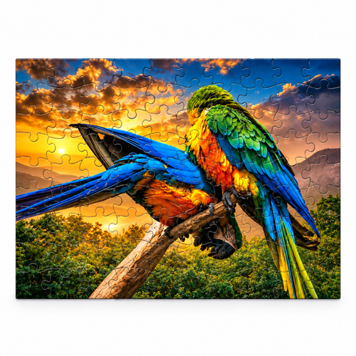 100 Pieces Cartoon Animals Parrot Jigsaw Puzzle Toy - alternate view