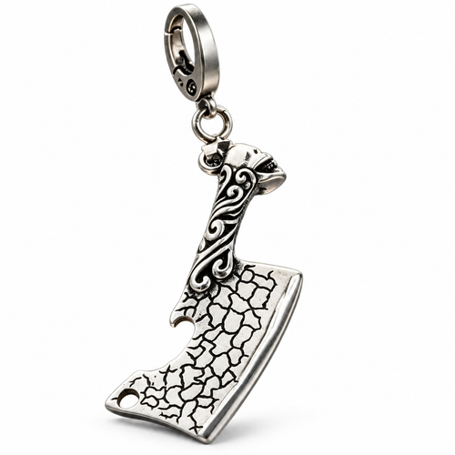 Men's Vintage Stainless Steel Pendant Keychain - alternate view
