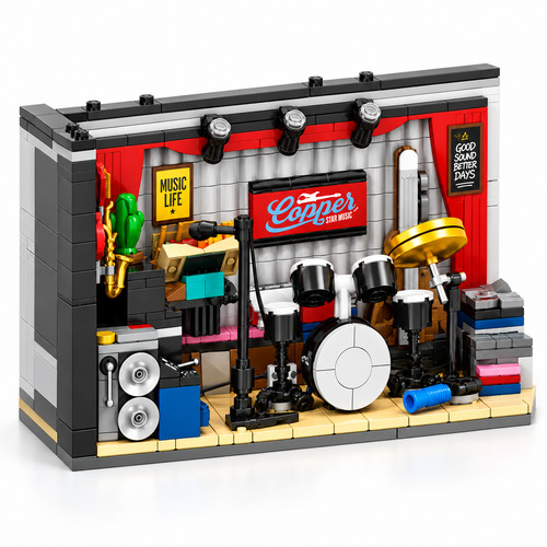 499pcs Jazz Club Street Scene Building Blocks Model Kit - alternate view