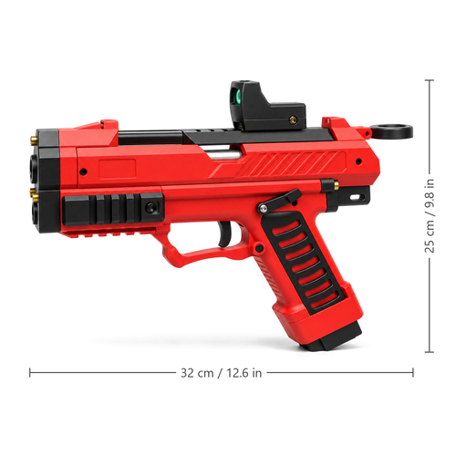 Raptor Manual Shell-Ejecting Soft Bullet Toy Gun - Red Pistol - alternate view