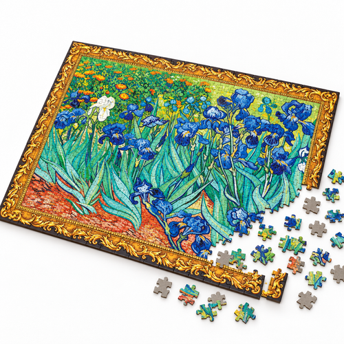 1000 Pieces Van Gogh Irises Artwork Jigsaw Puzzle for Adults - alternate view