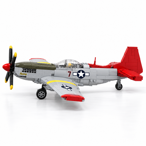 666pcs P-51 Mustang Fighter Plane Military Building Blocks Kit - alternate view