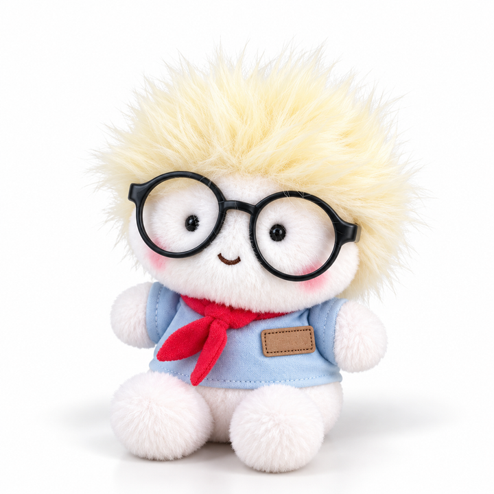 Plush Stuffed Toy Bag Keychain 16cm Doll Pendant Charm - Blue Clothing Yellow Hair