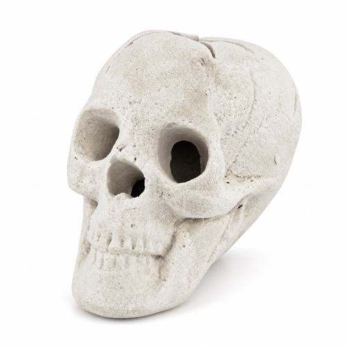 Realistic Ceramic Fire Pit Skull Halloween Fireplace Decor - alternate view