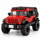 Crimson Crawler 405-piece red SUV building set, front view with grille and roof lights