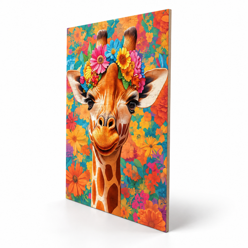 Giraffe Floral Art Jigsaw Puzzle for Adults - Premium Wildlife Animal Puzzle - alternate view
