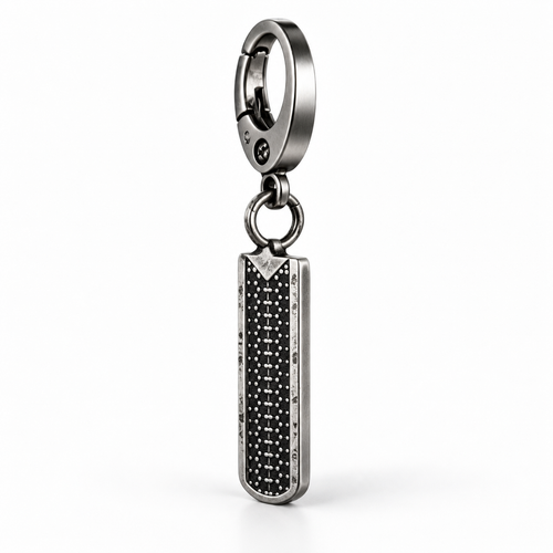 Silver Stainless Steel Car Keychain Bag Charm Sweet & Edgy - hero view