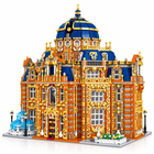 Right-side three-quarter view of 14133PCS astronomy museum building blocks model with blue dome - Toylvia